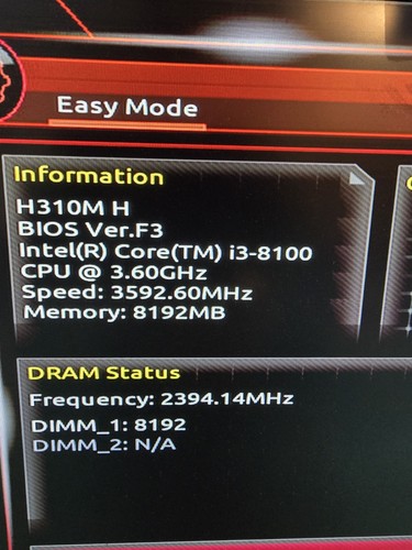 Gigabyte h310m intel 8100 - i3,